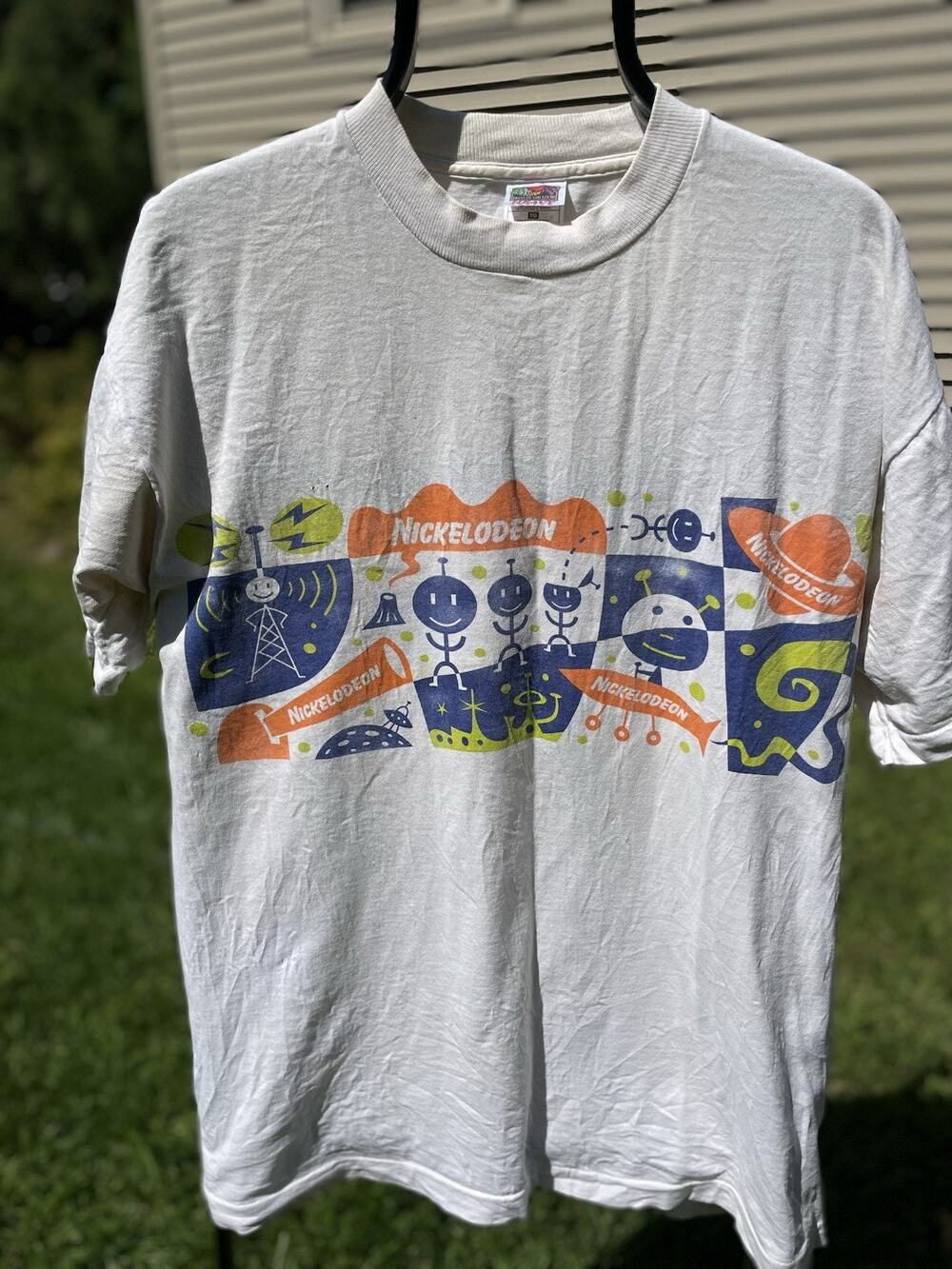 Vintage 90's Nickelodeon Cartoon Aliens Promo T-Shirt Size XL Double Sided